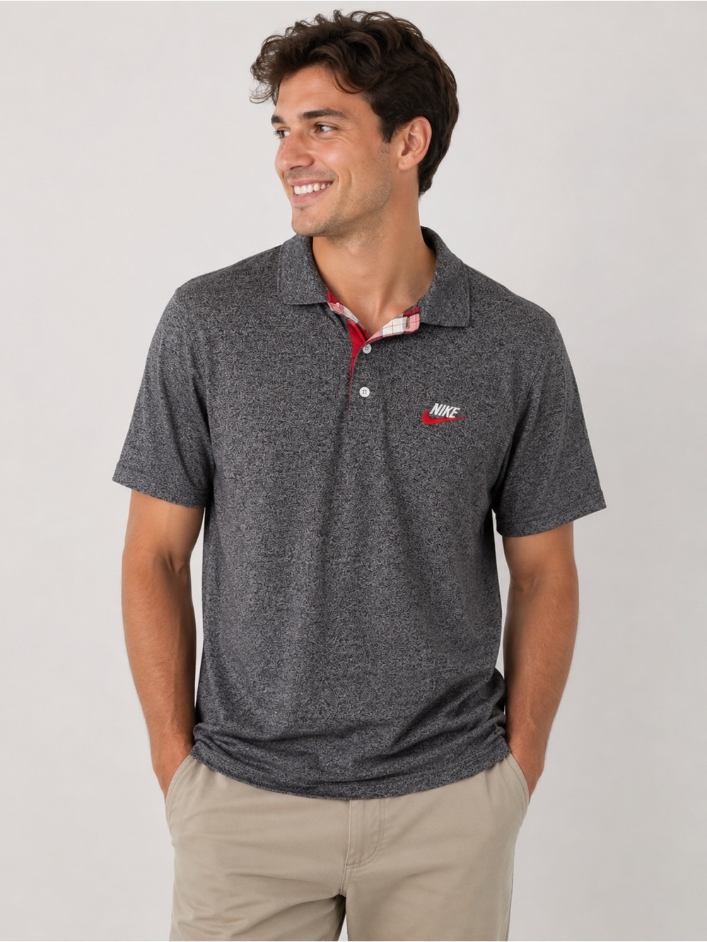 Nike Vintage Heather Gray Polo Shirt
